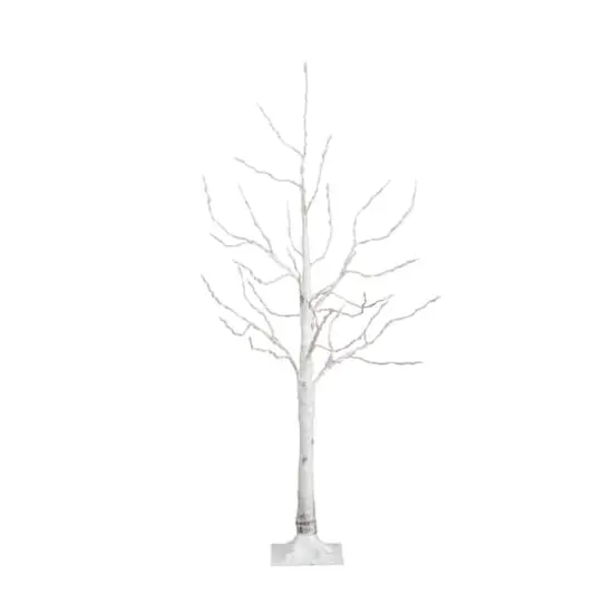 4ft. Pre-Lit White Birch Artificial Christmas Tree, Warm White LED Lights {1}