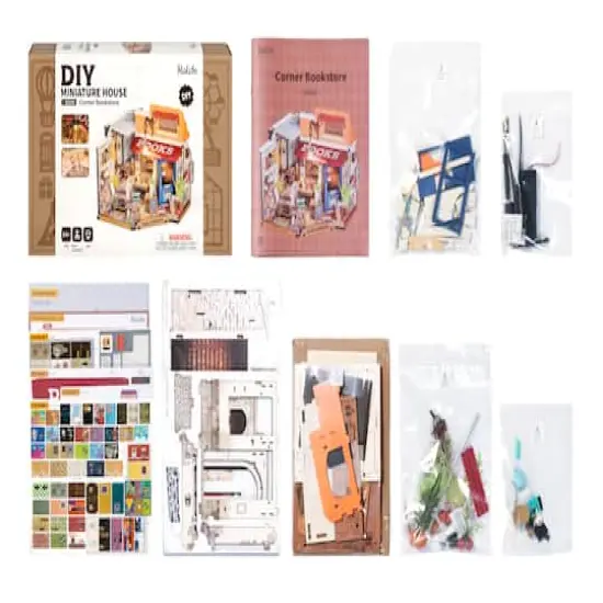 Rolife&reg; Corner Bookstore DIY Miniature House Kit {9}