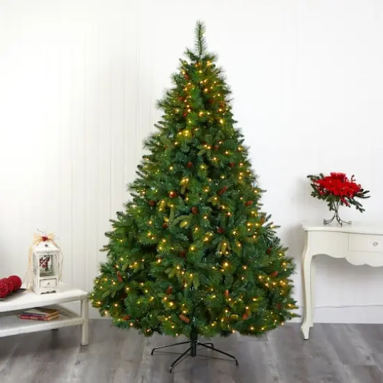 7ft. Pre-Lit West Virginia Mixed Pine Artificial Christmas Tree, Clear LED Lights {3}