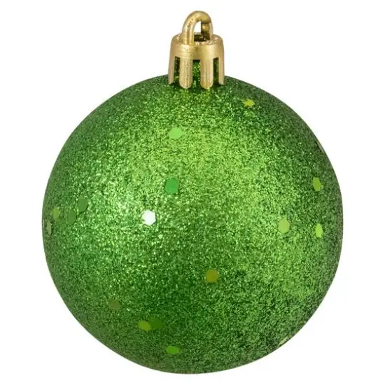 24ct. 2.5"Xmas Green 4-Finish Shatterproof Christmas Ball Ornaments {6}