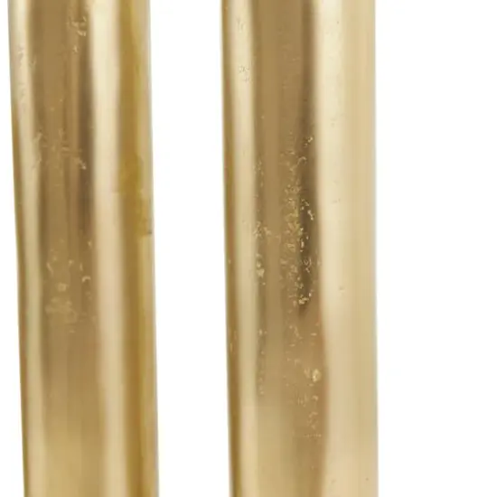 Gold Aluminum U-Shaped Candle Holder Set {6}