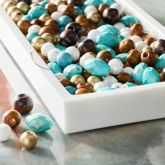 Mixed White, Brown & Turquoise Craft Beads by Bead Landing&trade; {3}