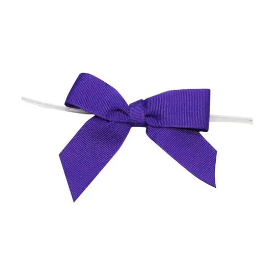 JAM Paper 2.5" Grosgrain Twist Tie Bows, 100ct. Regal Purple {1}