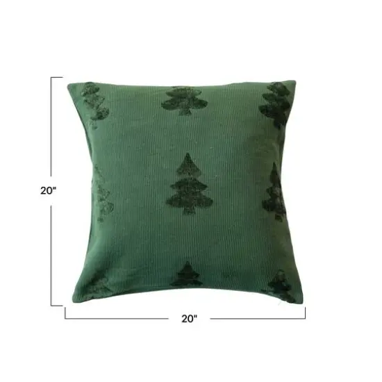 Hello Honey&reg; 20" Green Square Woven Cotton Blend Jacquard Pillow {5}