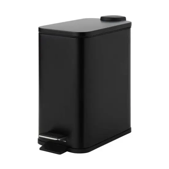 SunnyPoint 11" Trash Can with Inner Basket Black {1}