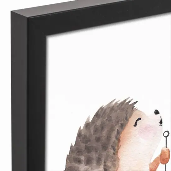 Hedgehog Heart Bubbles Blacked Framed Canvas Wall Art {4}