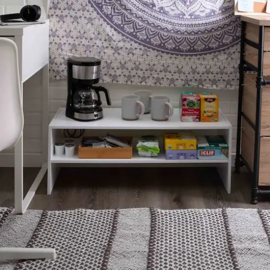 Organize It All White 2 Shelf Stackable Shoe Rack {8}