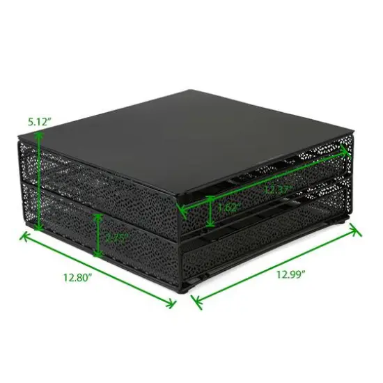 Mind Reader Flower Pattern Black 72 Capacity Double Coffee Pod Metal Mesh Storage Tray {4}