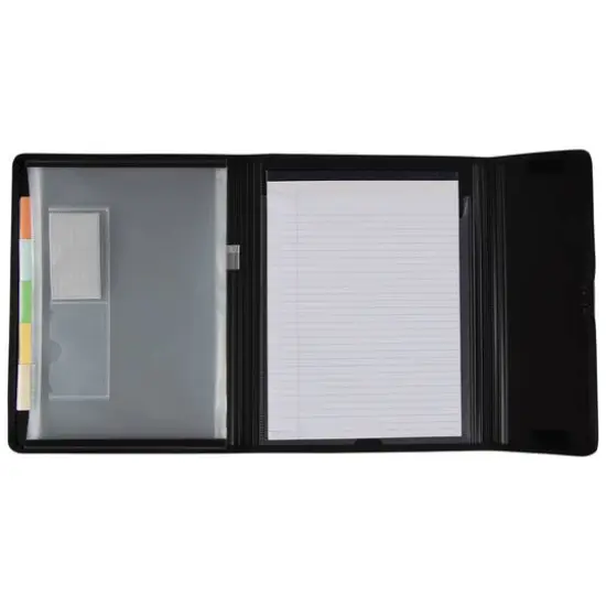 JAM Paper Black Padfolio with Expanding File {1}