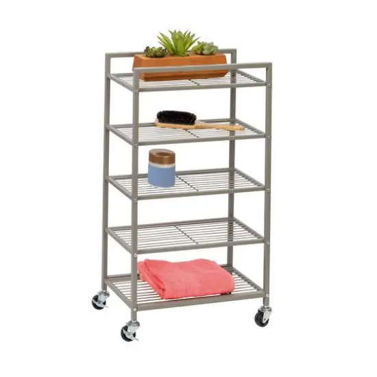 Honey Can Do 5-Tier Rolling Bathroom Storage Cart {3}