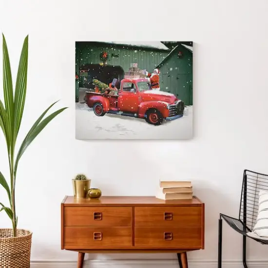 Santa Packing The Truck 24x20 Canvas Wall Art {5}