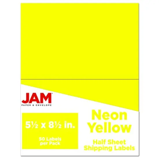JAM Paper Shipping Labels, 50ct. Neon Yellow {1}