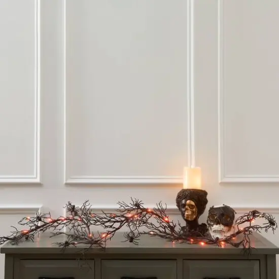 6ft. Orange LED Lighted Branch String Lights with Spiders by Ashland&reg; {3}