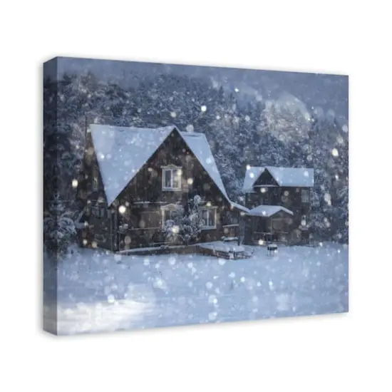 Christmas Cottage Canvas Wall Art {3}