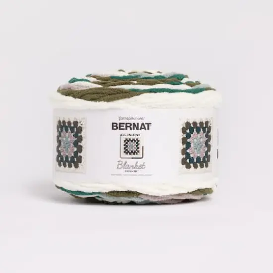 Bernat® All in One™ Blanket Granny™ Yarn Olive You {1}