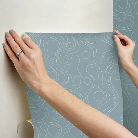 RoomMates Emily Rayna Lineation Peel & Stick Wallpaper Blue {7}