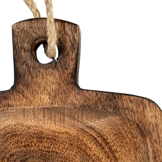 Hello Honey&reg; 9" Hand-Carved Mango Wood Serving Board with Handle & Jute Tie {7}
