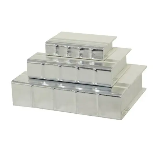 CosmoLiving by Cosmopolitan Silver Faux Leather Faux Book Box with Metallic Finish Set {3}