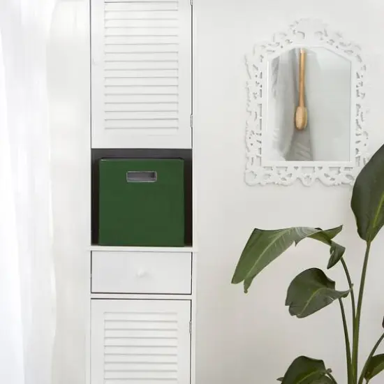 DII&reg; 11" Polyester Solid Storage Cube Hunter Green {6}