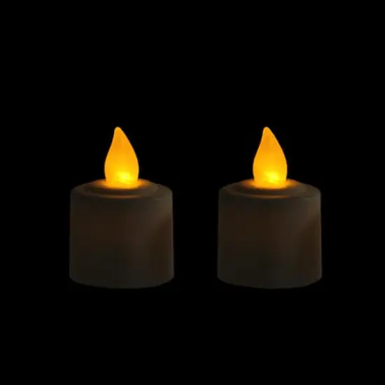 1.5" White LED Flickering Amber Lighted Christmas Votive Candles, 2ct. {3}