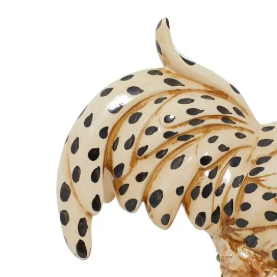 14" Beige Ceramic Farmhouse Rooster Garden Sculpture {4}