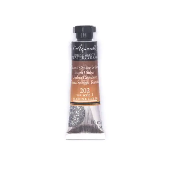 Sennelier French Artists' Watercolor, 10mL 202 Burnt Umber S1 {1}