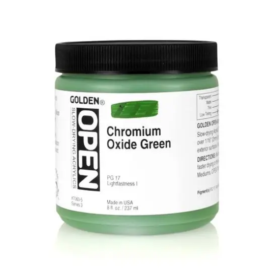 Golden&reg; OPEN&trade; Slow Drying Acrylics, 8oz. Chromium Oxide Green {1}