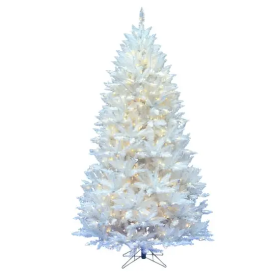 8.5ft. Pre-Lit Sparkle White Spruce Artificial Christmas Tree, Pure White LED Lights {1}