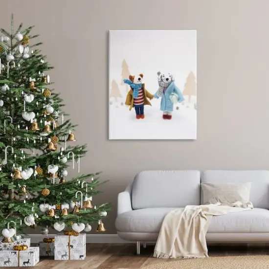 Stupell Industries Winter Holiday Gifts Dog Couple Canvas Wall Art {3}