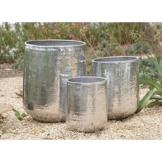 Silver Aluminum Glam Planter Set {7}