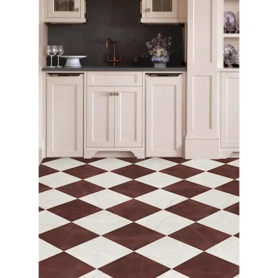 Chris Loves Julia Bonneville Peel & Stick Floor Tiles, 10ct. Oxblood {3}