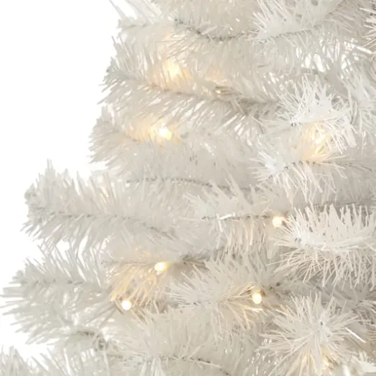 5ft. Pre-Lit White Artificial Christmas Tree, Clear LED Lights {4}