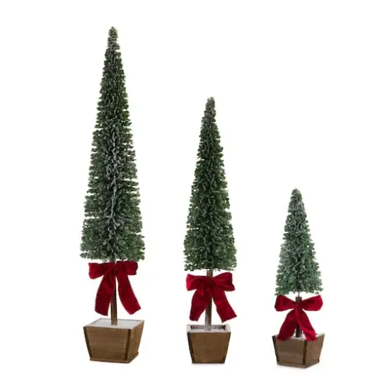 20.75", 31", & 39" Unlit Artificial Potted Christmas Tree Set {1}