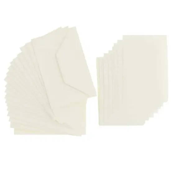 Fabriano&reg; Medioevalis 3.3" x 5.1" White Flat Cards & Envelopes, 20ct. {1}