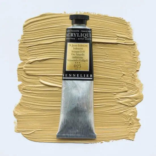 Sennelier Extra Fine Artists' Acrylic Paint, 60mL 025 Iridescent Antique Gold {4}