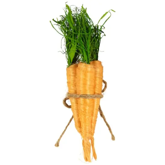 9" Orange Straw Carrot Easter Decorations Set {5}