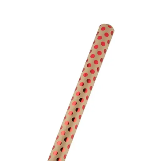 JAM Paper Red Foil Polka Dots Gift Wrap {1}