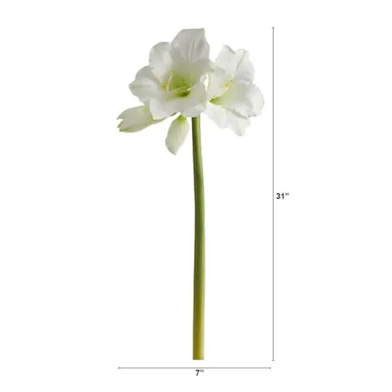 White Amaryllis Artificial Flower Stem, 3ct. {3}