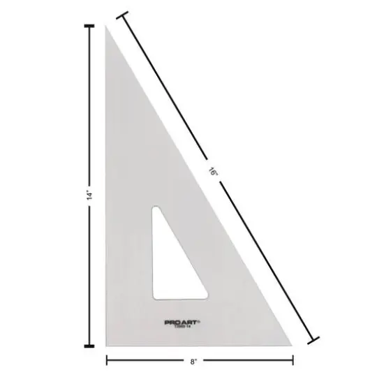 Pro Art&reg; 14" Smoke 30/60 Triangle With Ink Edge & Finger Lift {4}