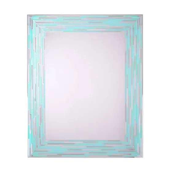 Head West Frameless Reeded Mosaic Printed Wall D&eacute;cor Mirror Blue Sea {8}