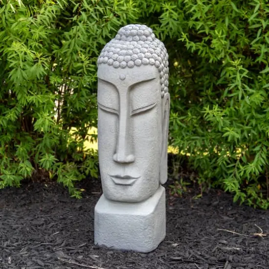 23.25" Large Buddha Head Outdoor Garden Statue {3}