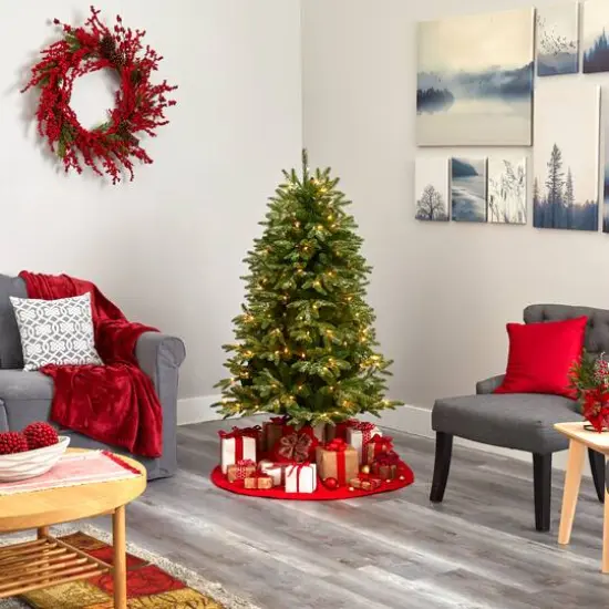 5ft. Pre-Lit Grand Teton Artificial Christmas Tree, Clear LED Lights {7}