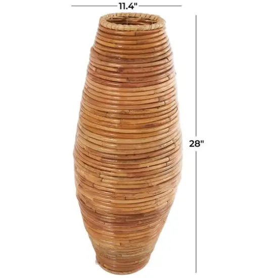 28" Brown Rattan Handmade Wrapped Vase {10}