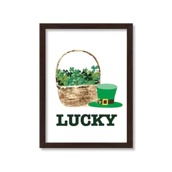 Lucky Clover Basket 20" x 30" Black Framed Print Under Plexiglass {1}