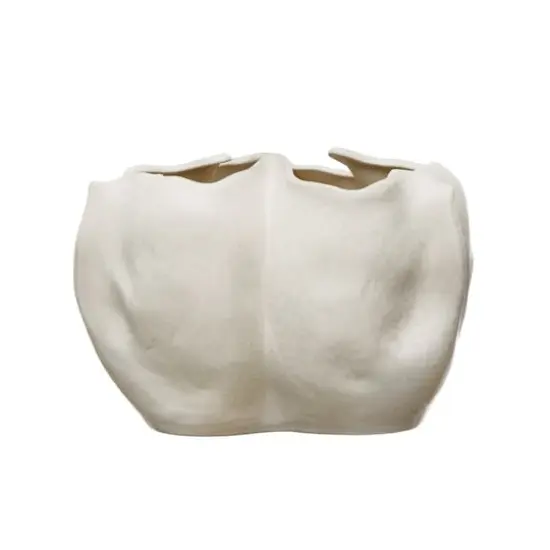 Hello Honey&reg; 13" Natural Modern Organically Shaped Stoneware Planter {1}