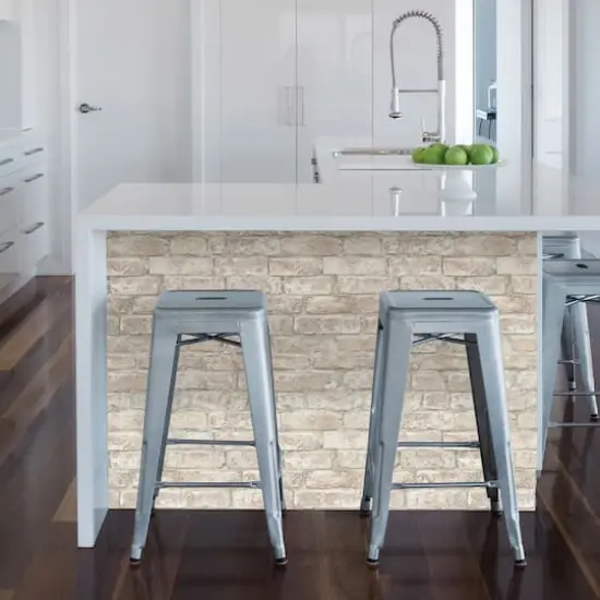 InHome White Washed Denver Brick Peel & Stick Wallpaper {9}