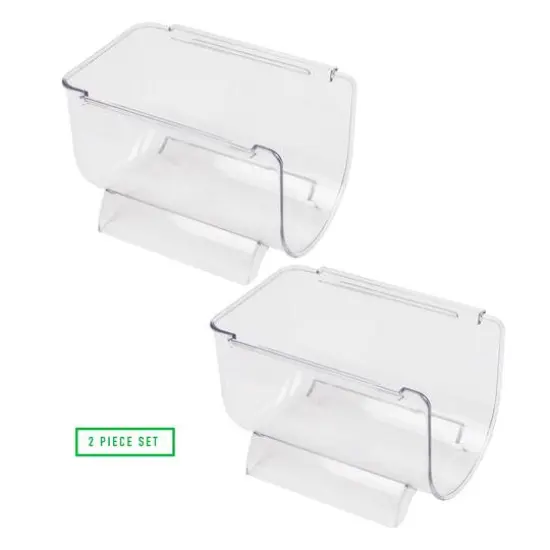 Mind Reader Clear Large 2 Liter Bottle Stackable Refrigerator Bin Storage Set {9}