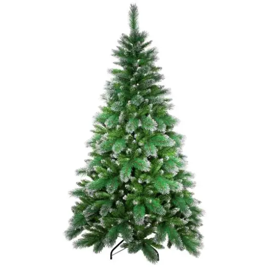 6ft. Unlit Two-Tone Spruce Pine Glitter Tip Medium Artificial Christmas Tree {1}