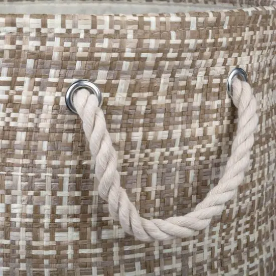 DII&reg; Large Stone Tweed Round Woven Paper Storage Basket {5}