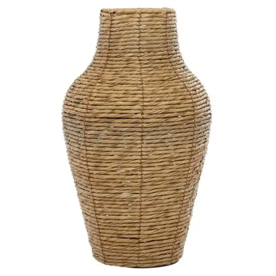 Brown Faux Seagrass Handmade Tall Woven Floor Vase 10" x 10" x 18" {1}